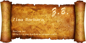 Zima Barbara névjegykártya